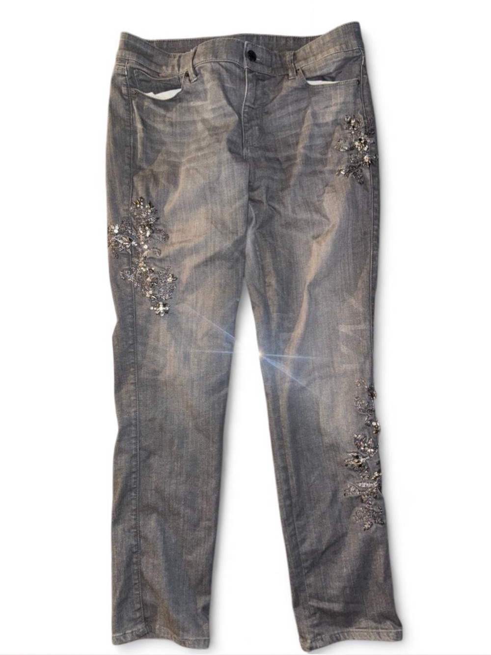 Embellished gray charcoal Women’s Jeans